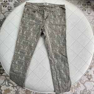 {Free People} Brocade Patterned Skinny Jean